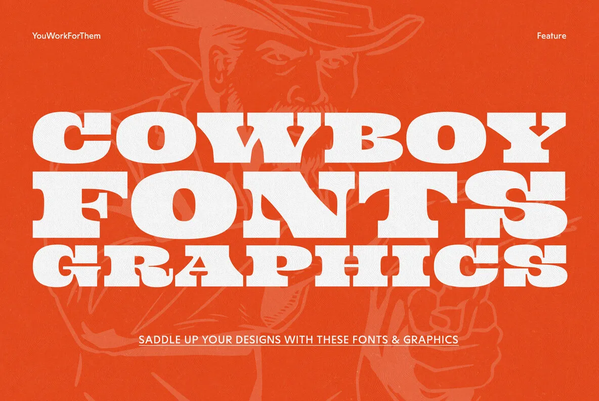 Saddle Up Your Designs with Our Cowboy Fonts & Stock Art Graphics