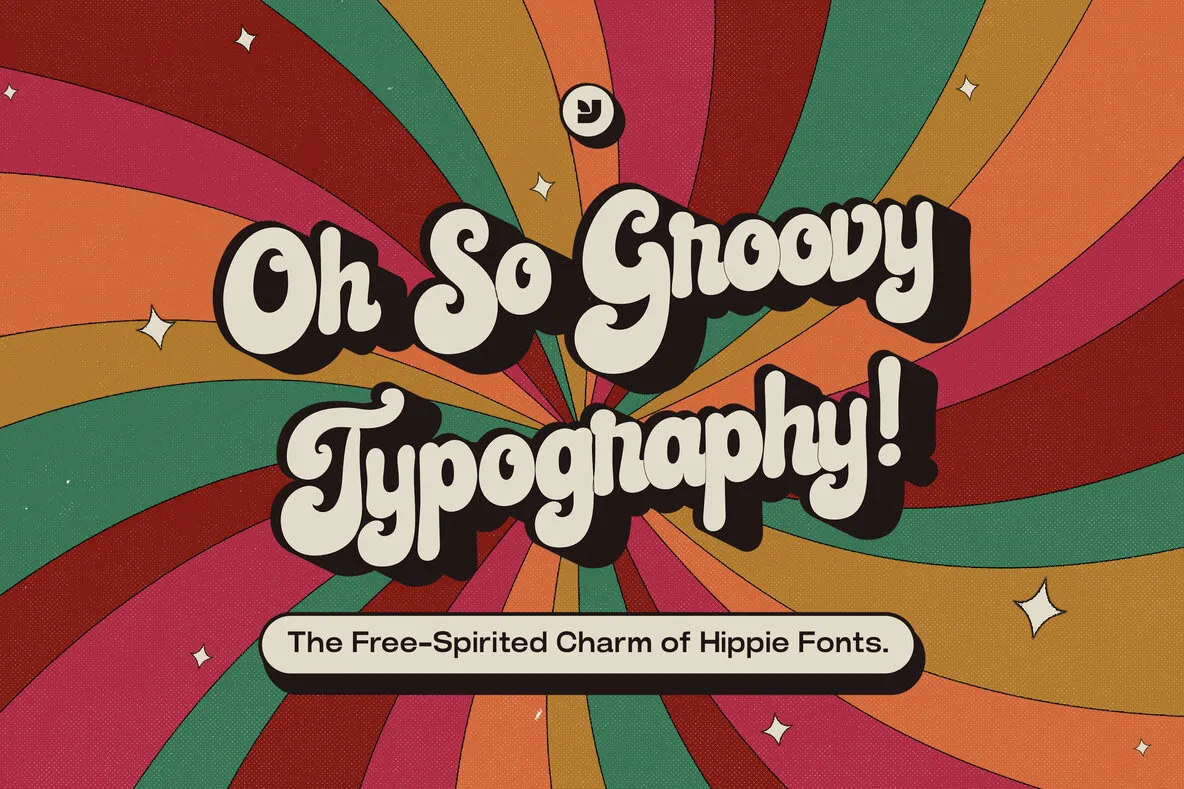 Hippie Fonts  Capture The Retro Spirit Of The 70s Collection