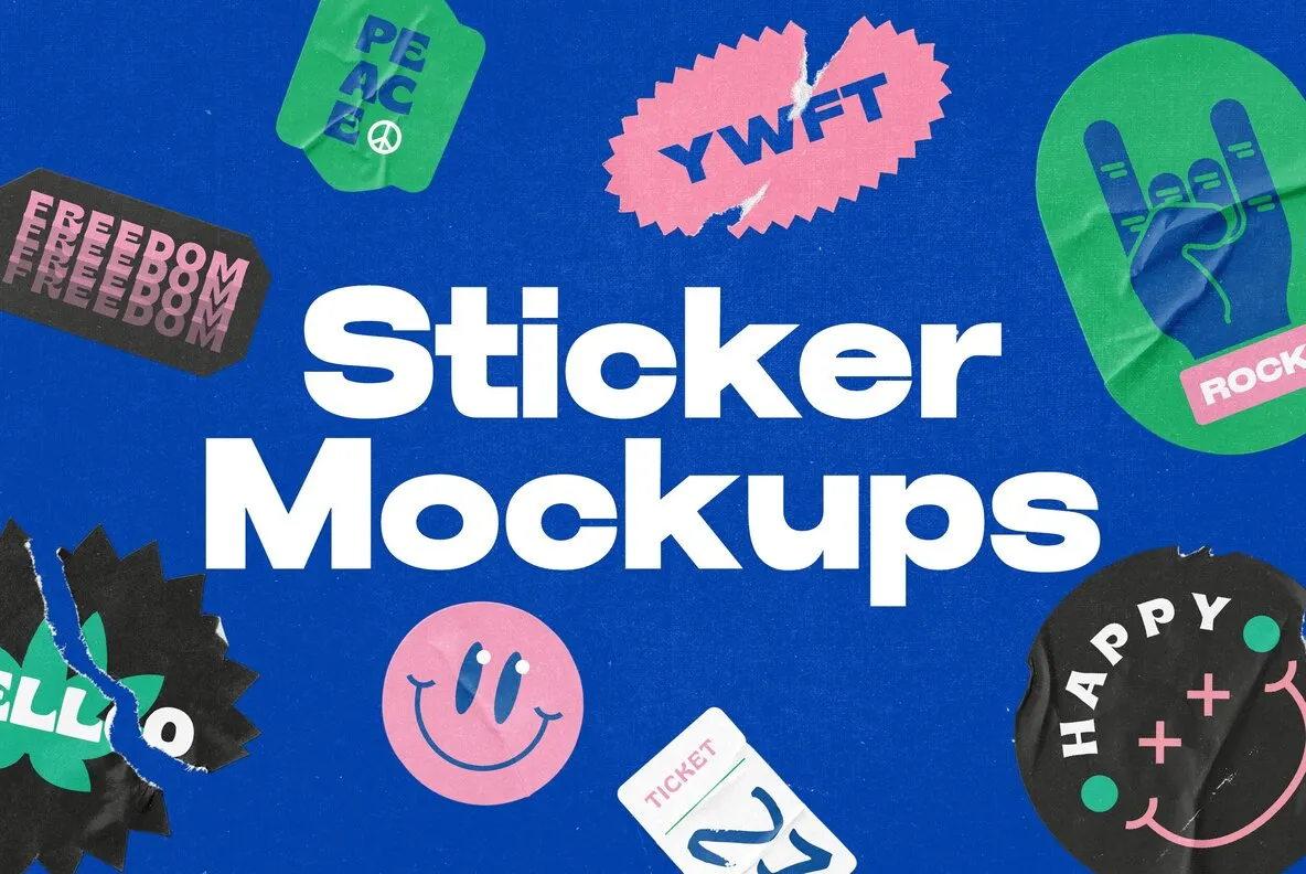 Sticker Mockups  Peel  Place  And Preview Collection