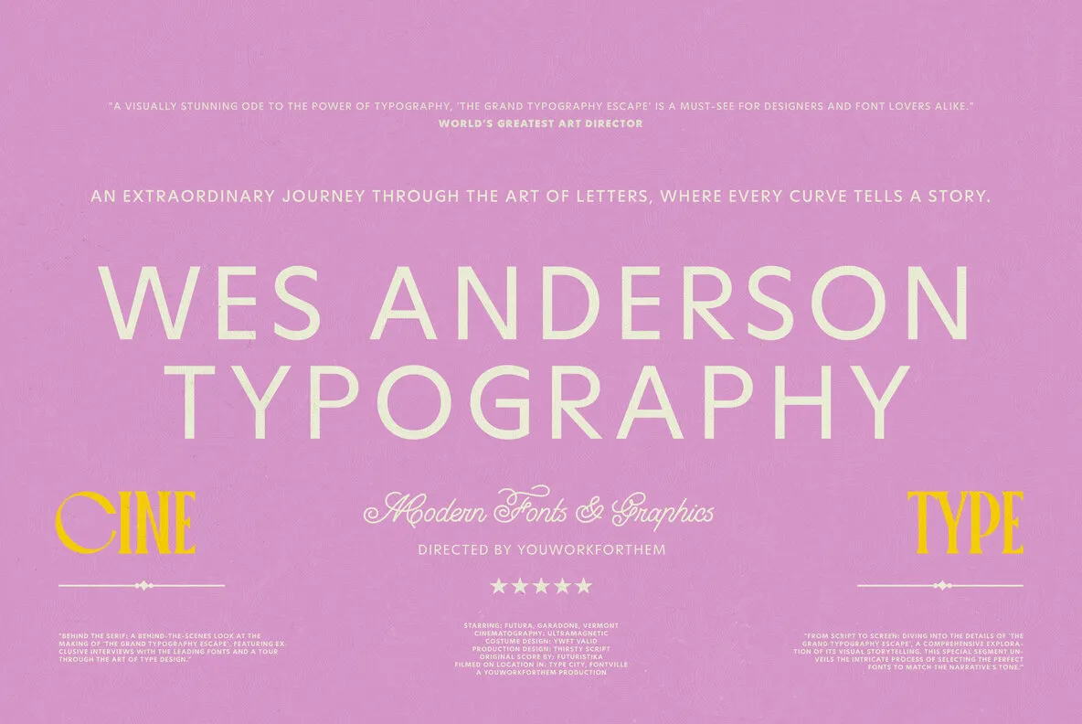 Wes Anderson Style Typography  A Cinematic Design Journey Collection