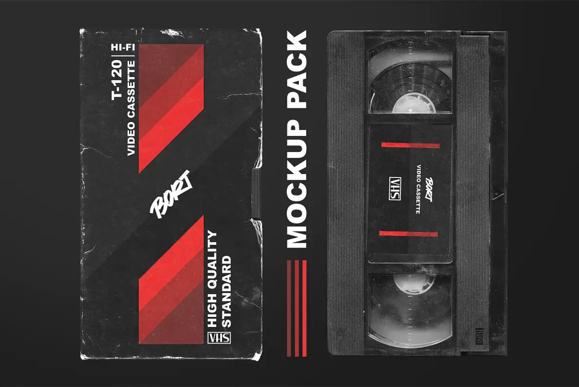 Old VHS Video Cassette Mockup Pack