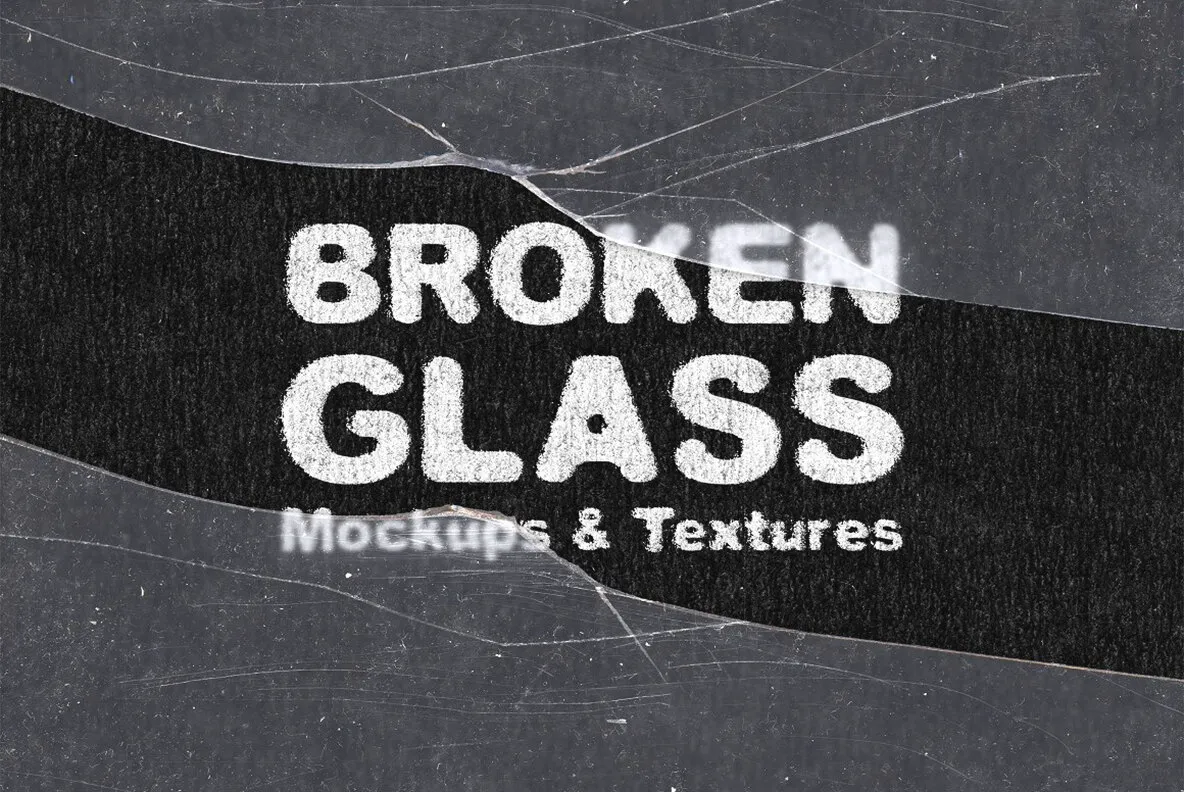 Broken Glass Mockups & Textures Pack