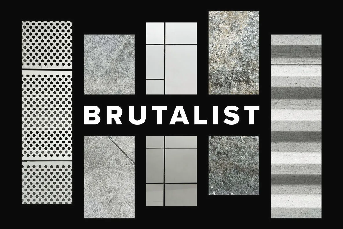 Brutalist Metal and Concrete Background Textures