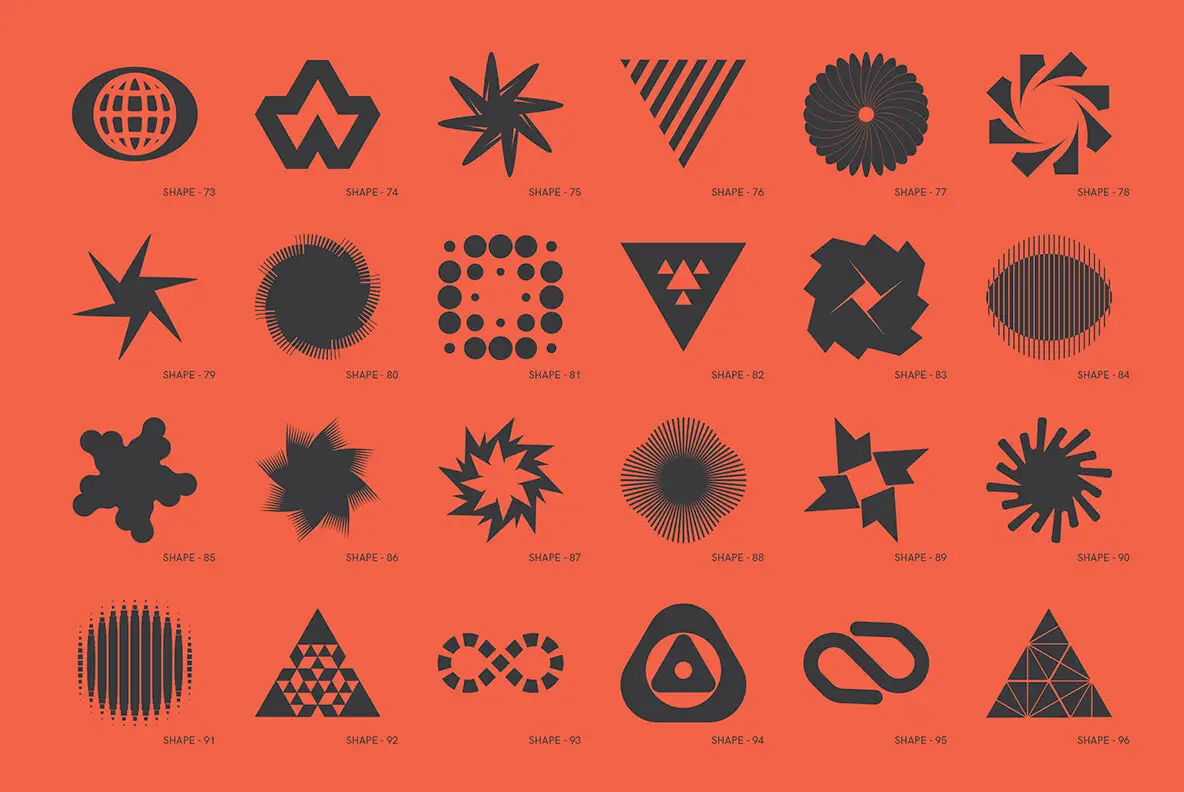 120 Abstract Geometric Shapes. Part 3 Graphics - YouWorkForThem