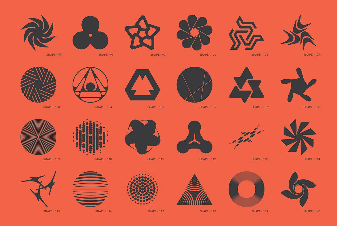 120 Abstract Geometric Shapes. Part 3 Graphics - YouWorkForThem