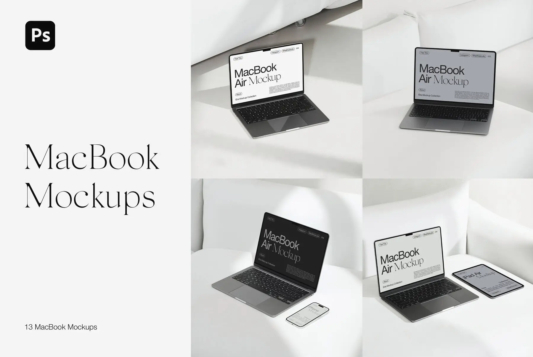 MacBook Air M2 iPhone iPad Mockups