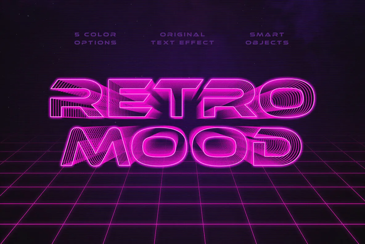Retro Wave Text Effects