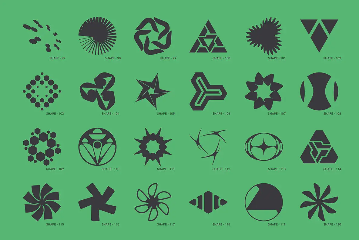 120 Abstract Geometric Shapes Part 4 Graphics - YouWorkForThem