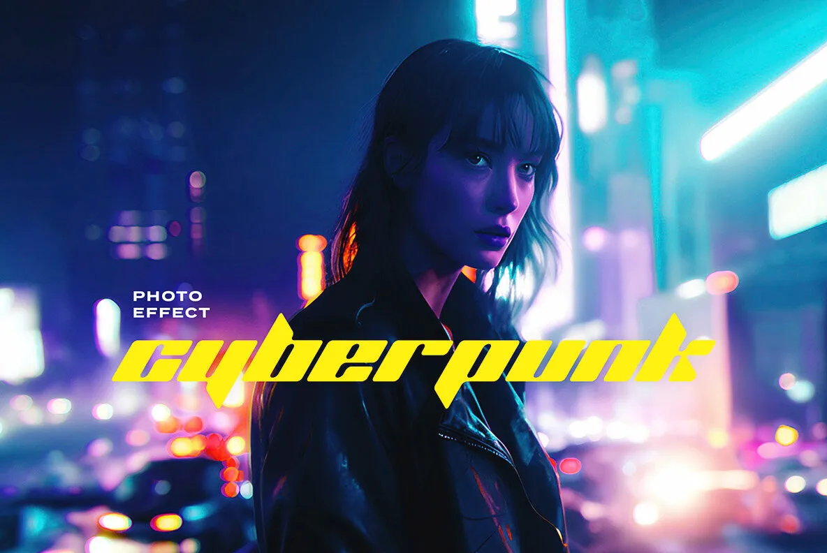 Futuristic Cyberpunk Photo Effect