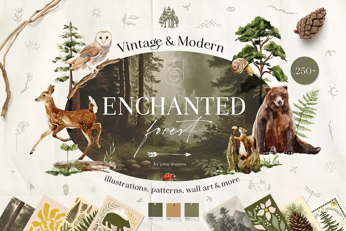 Enchanted Forest Watercolor Collection