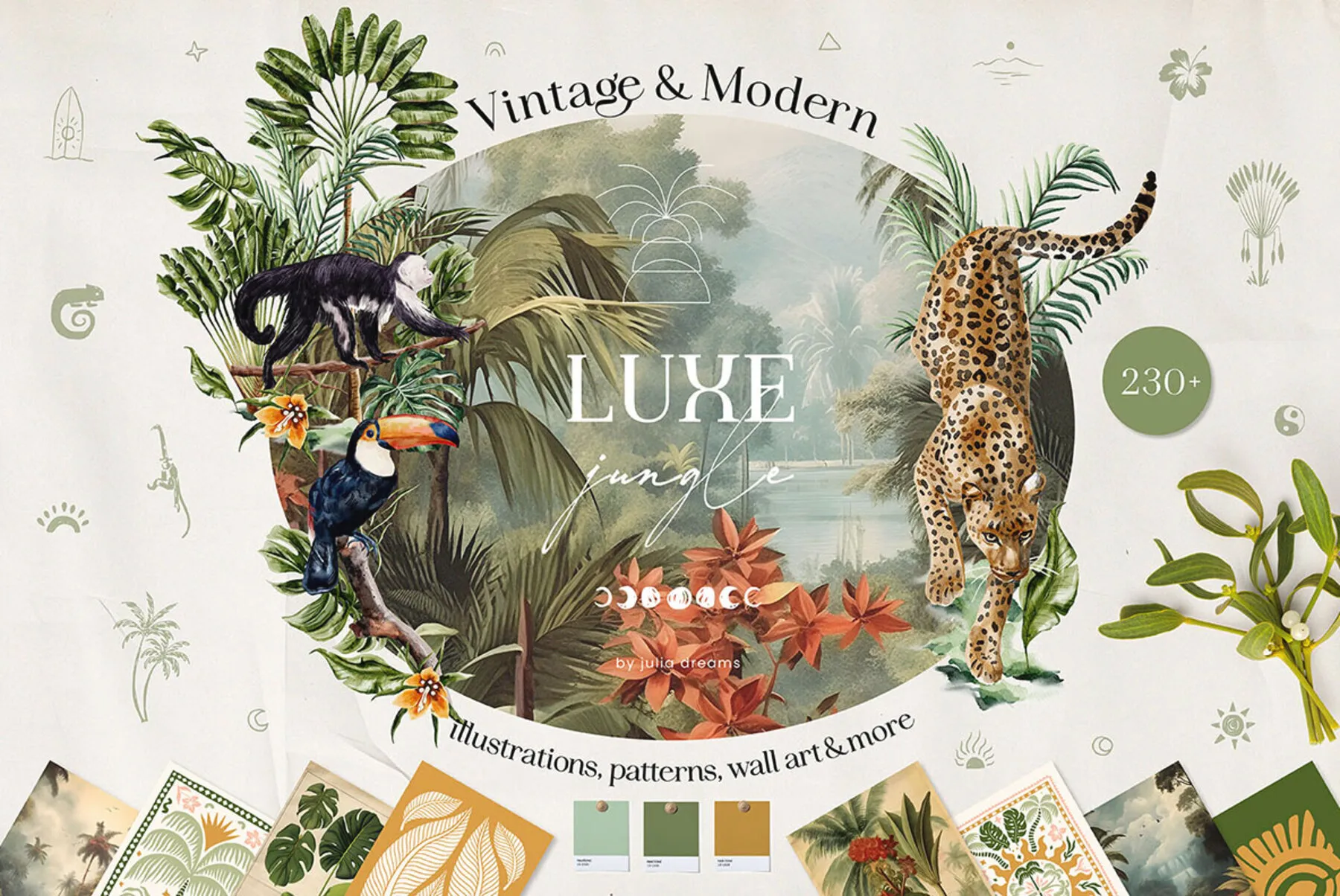 Jungle Luxe Watercolor Tropical Collection