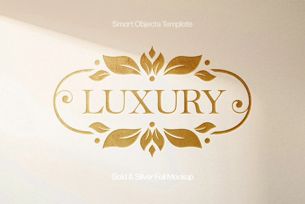 Deluxe Gold & Silver Foil Mockups with Shadow Overlays