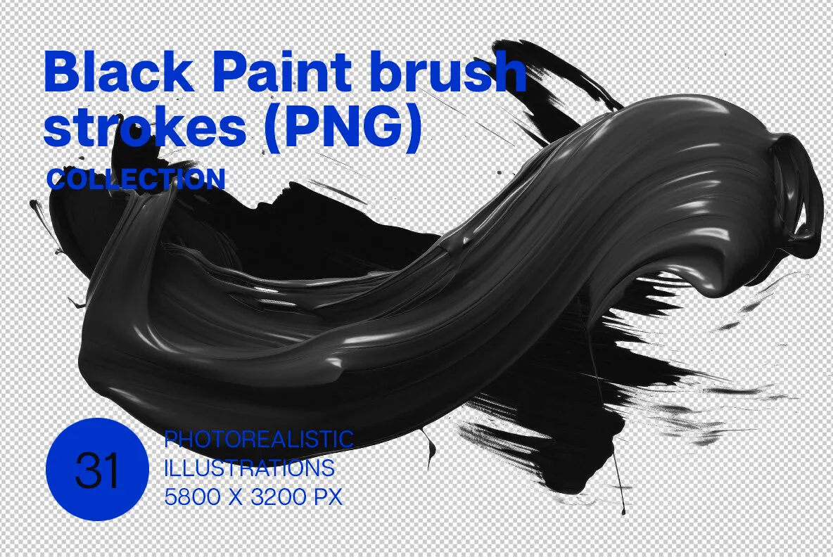 Black Paint Brush Strokes
