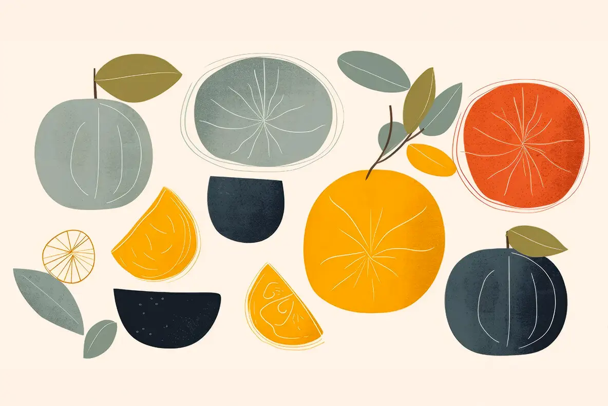 Fruits naive art Graphics - YouWorkForThem