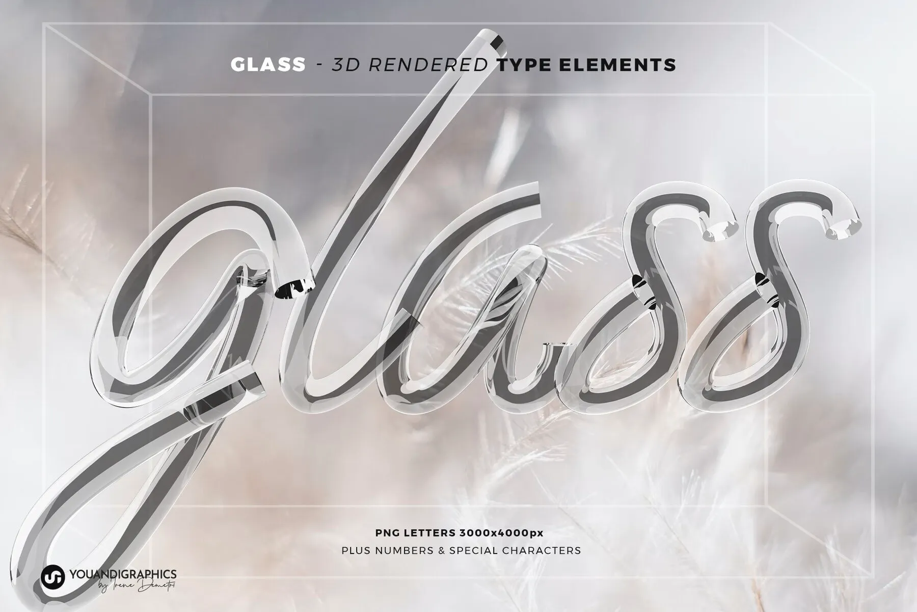 Glass 3D Lettering Set