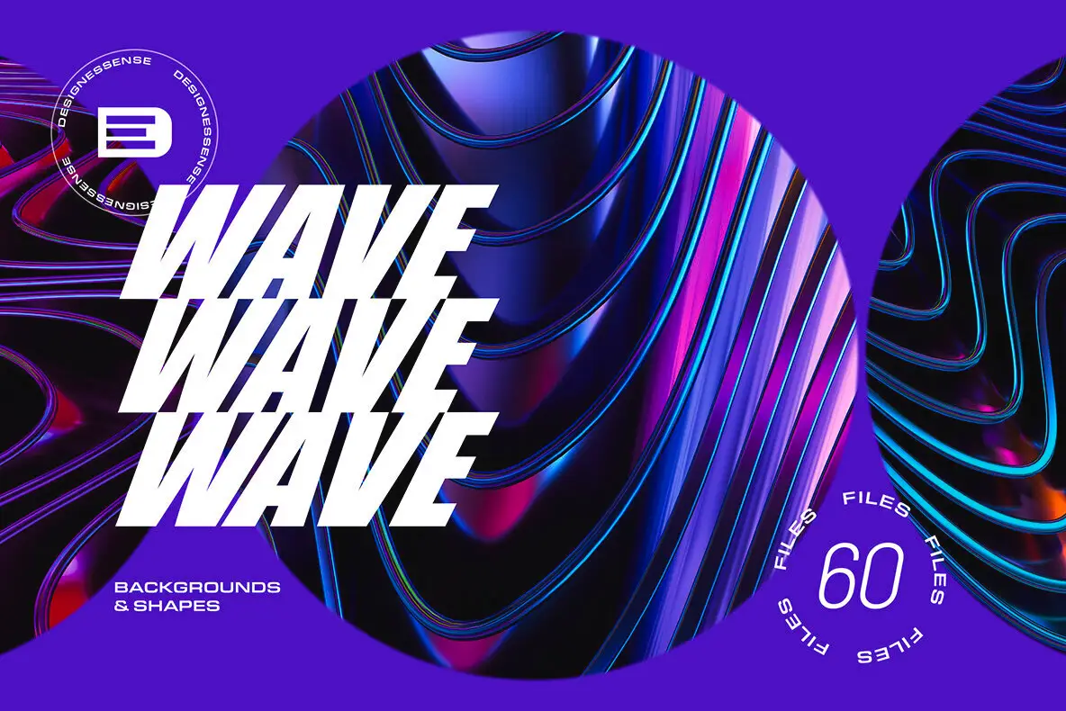 Glossy Waves Backgrounds & Shapes