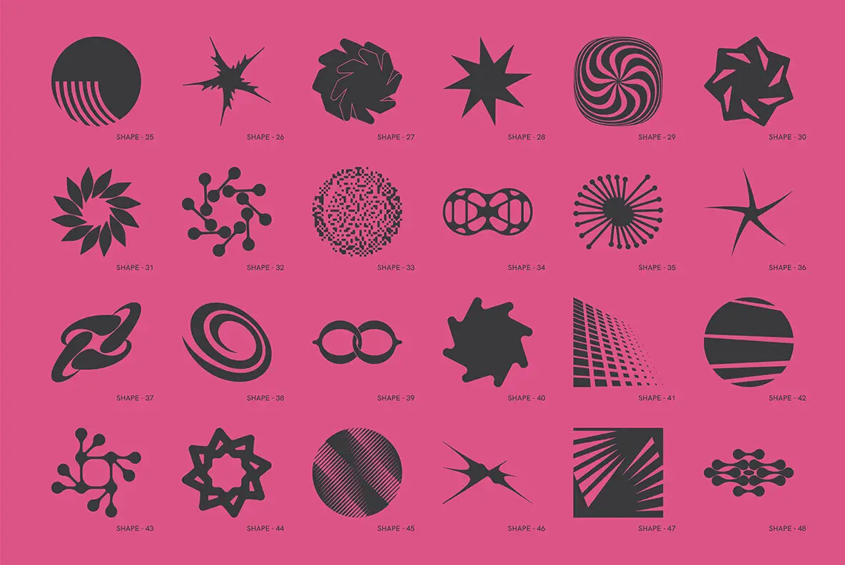 120 Abstract Geometric Shapes - Part 5 Graphics - YouWorkForThem