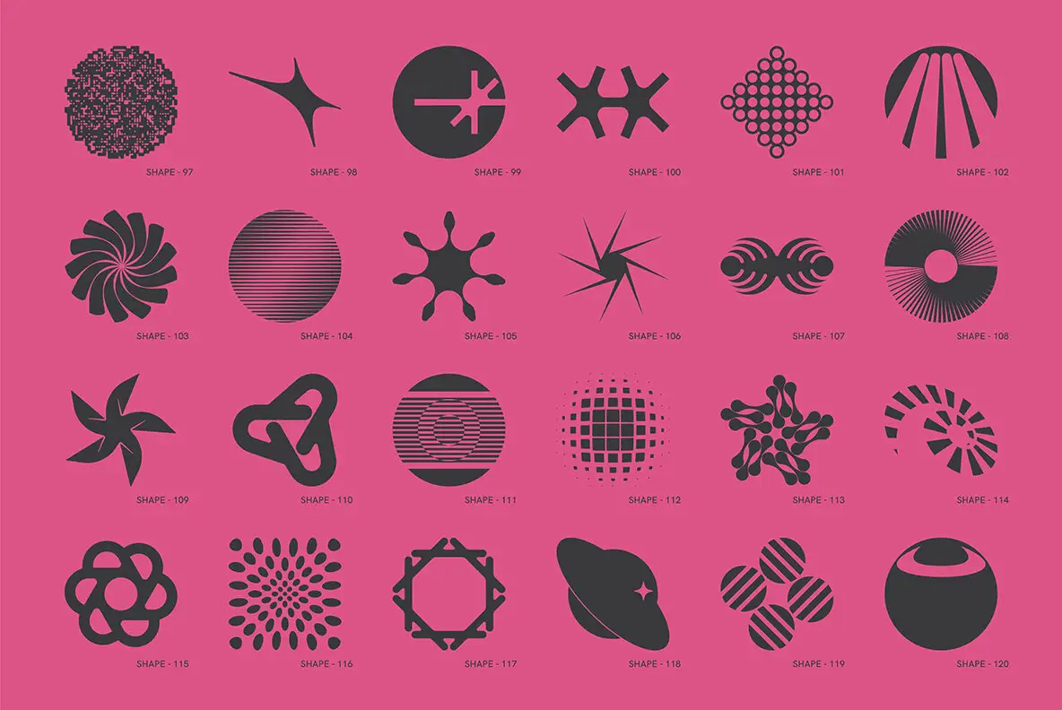 120 Abstract Geometric Shapes - Part 5 Graphics - YouWorkForThem