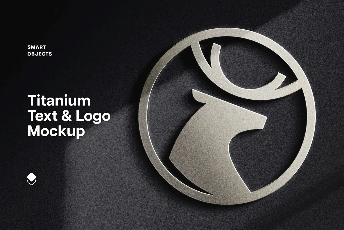Titanium Text & Logo Mockup