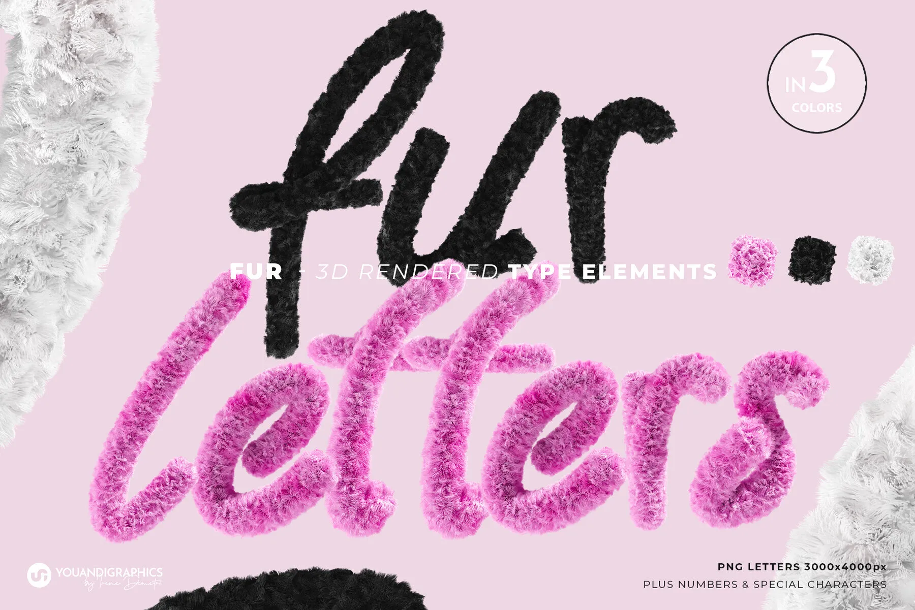Fur 3D Lettering Set