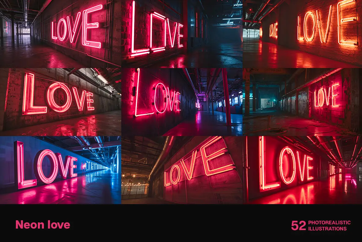 Neon Love Light Streaks - YouWorkForThem