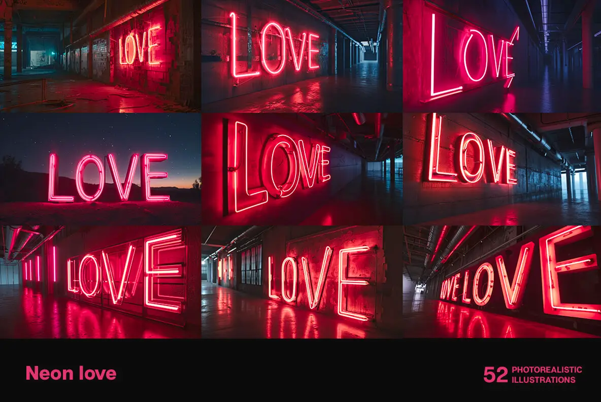 Neon Love Light Streaks - YouWorkForThem