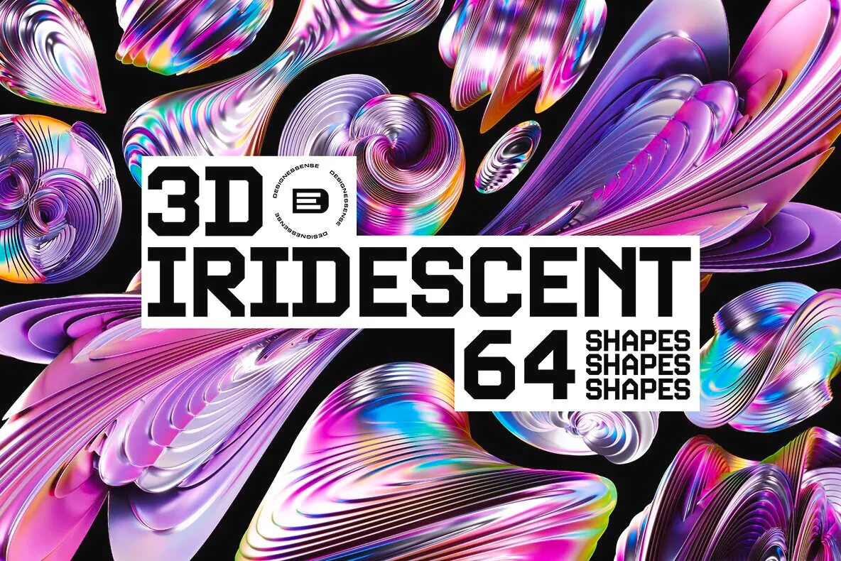 3D Iridescent HD Shapes
