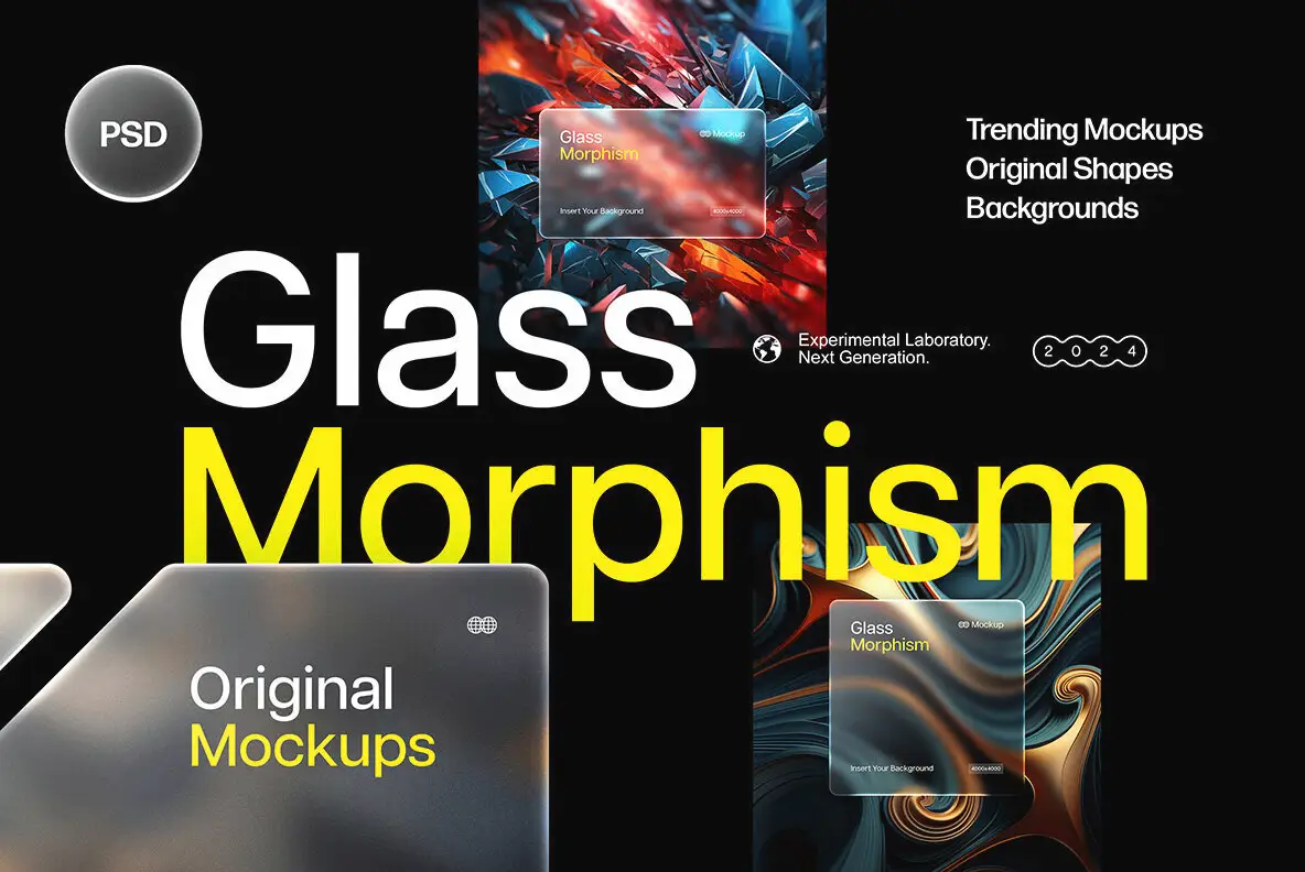 Glass Morphism Frosted Mockups