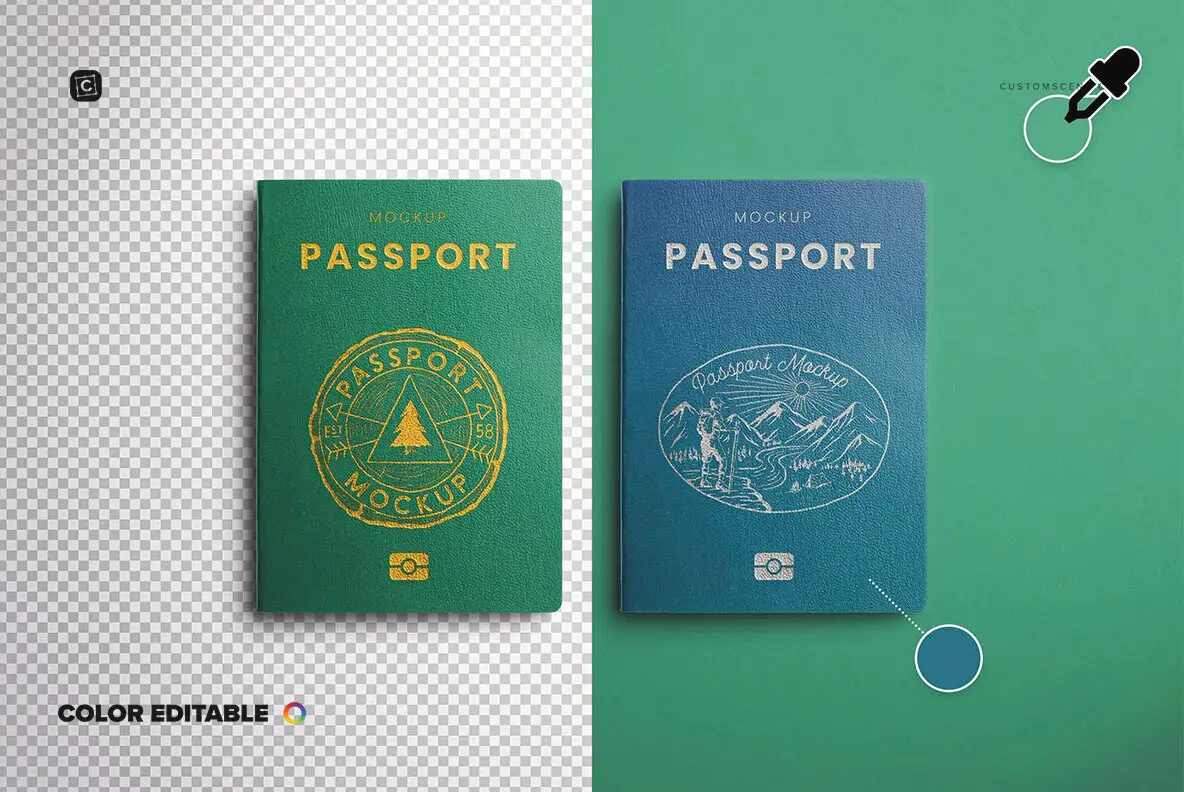 Passport Cover Mockup Graphics YouWorkForThem