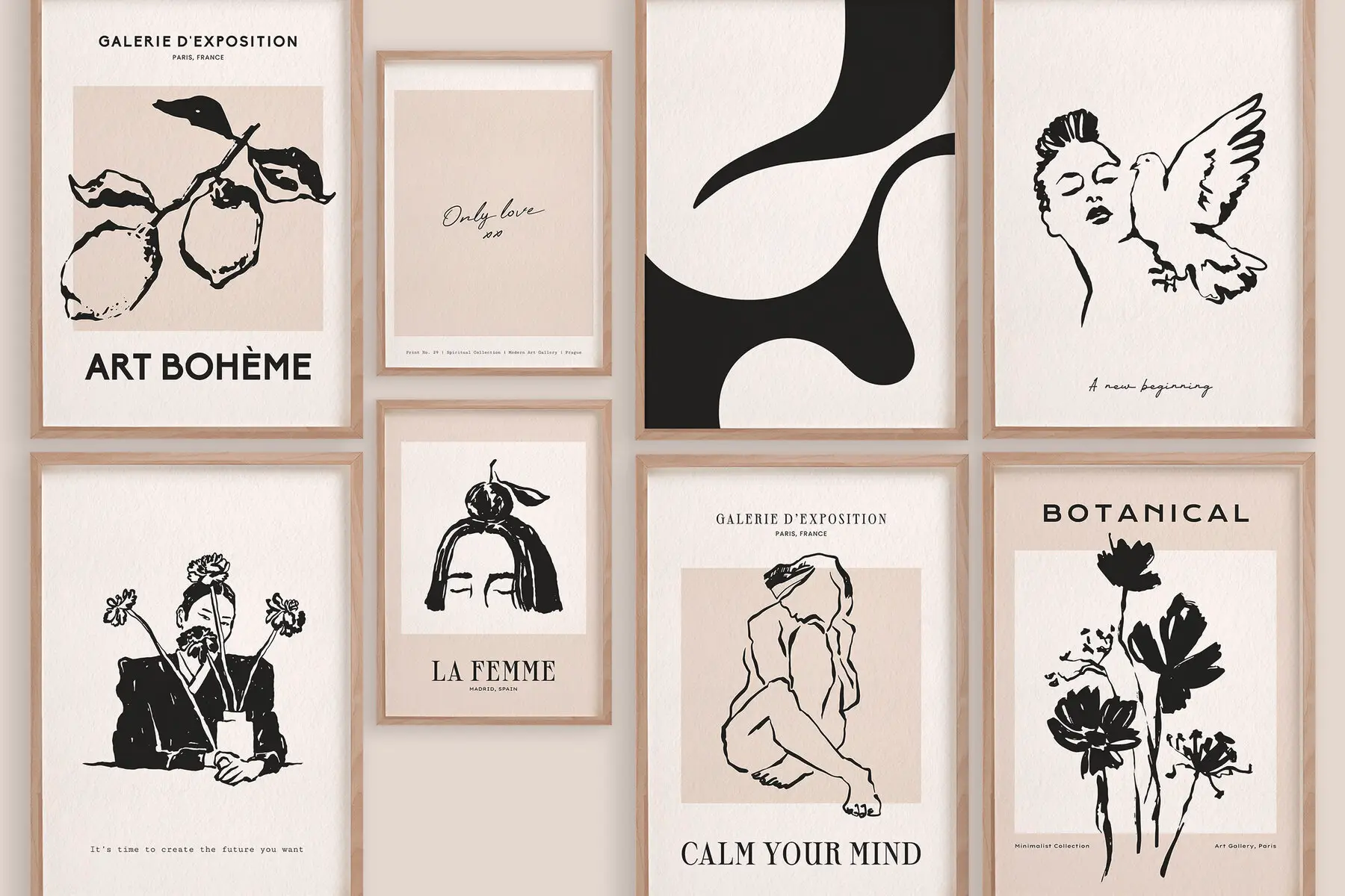 Curated visual reference: Visual Reference: Minimalist Prints Posters Graphics