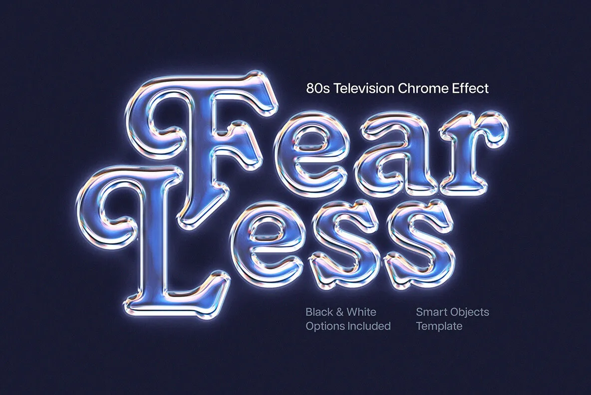80s Television Chrome Text Effect