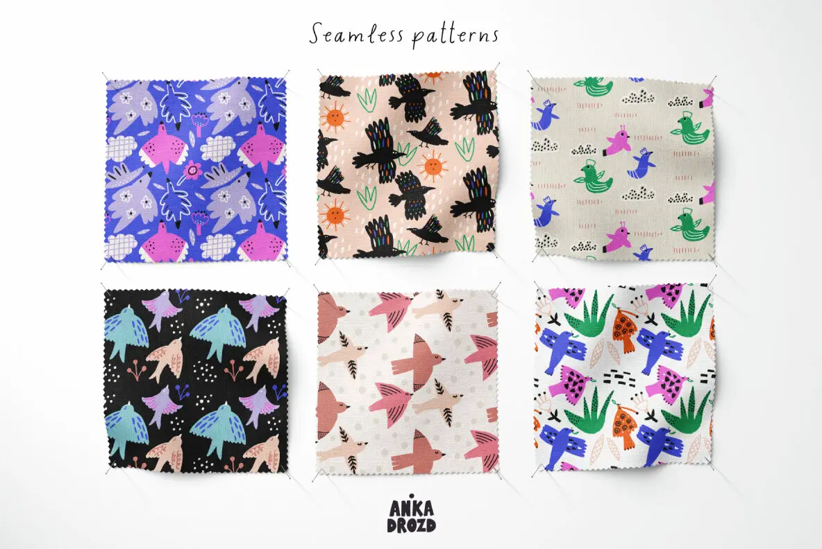 Childish Birds Graphic Collection Graphics - YouWorkForThem