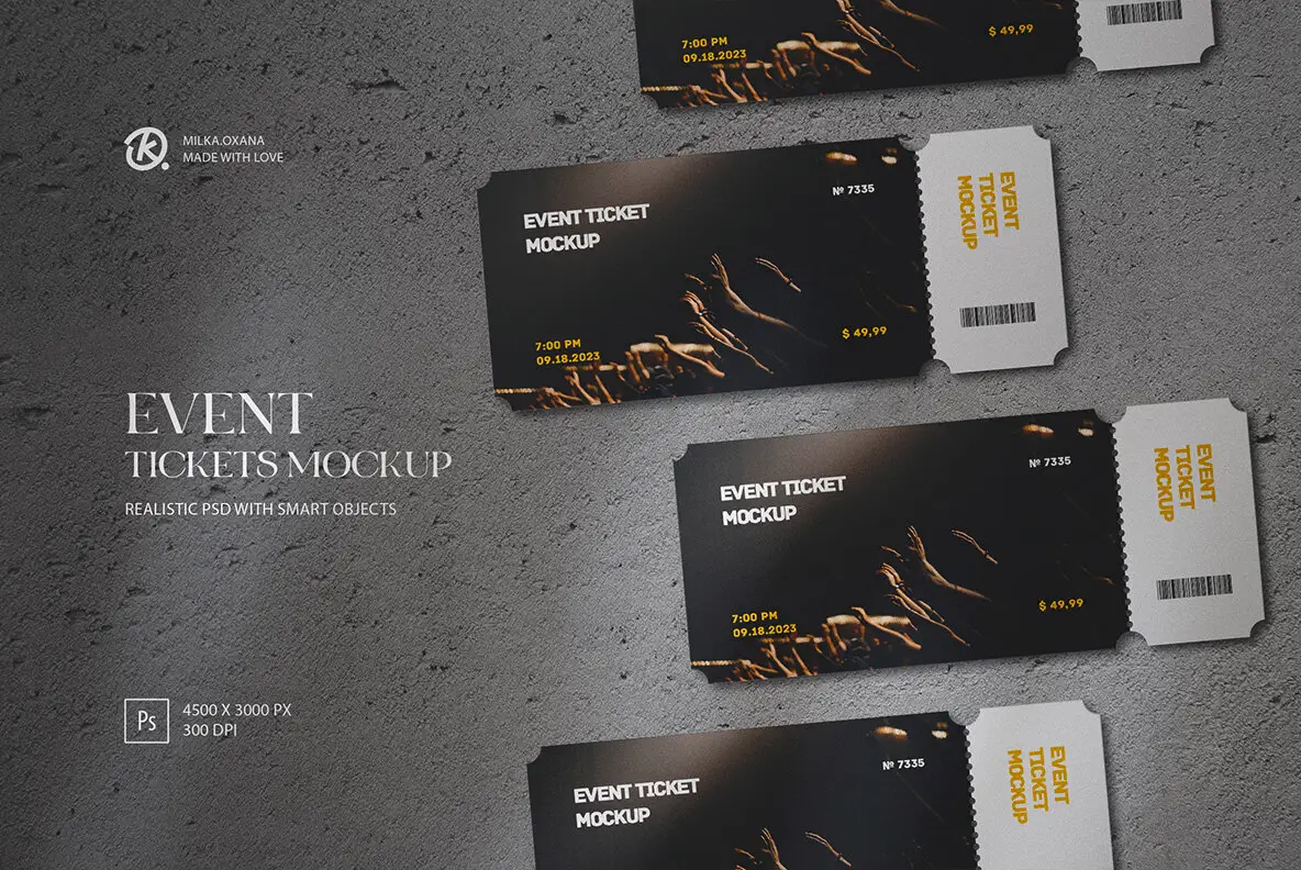 Event Tickets Mockup Scene