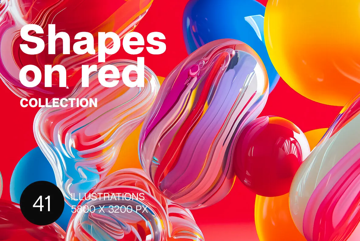 Shapes on red