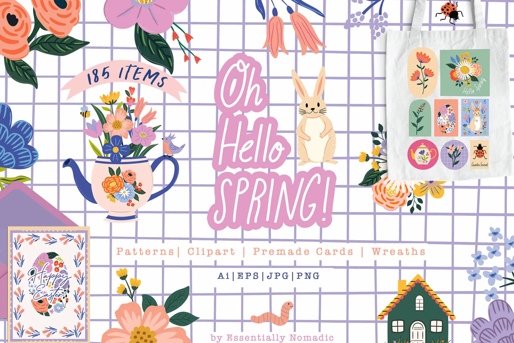 Spring Floral Clipart & Pattern Collection
