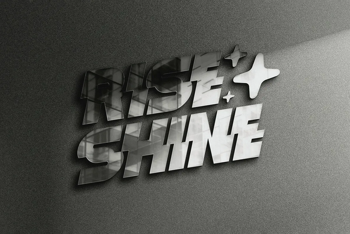 Minimalistic Reflection Logo Text Mockup Graphics - YouWorkForThem