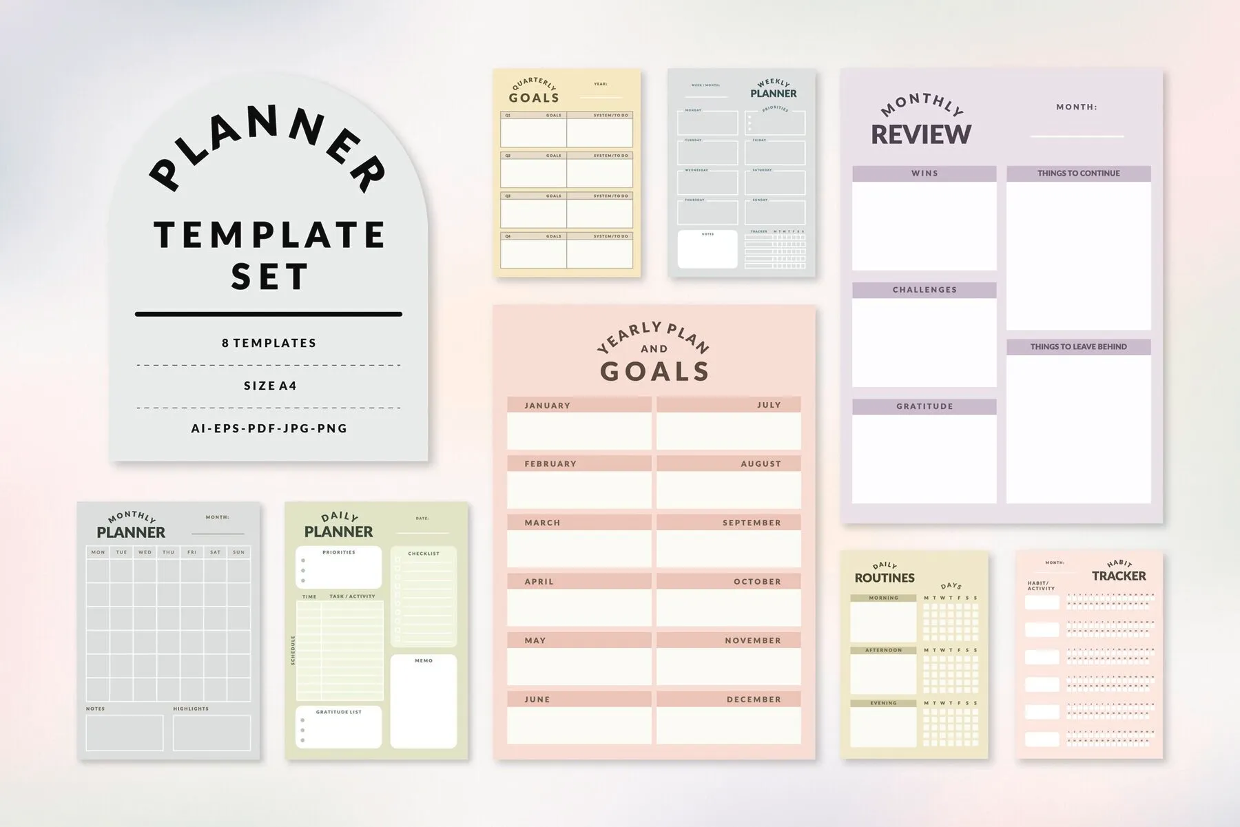 Colorful Planner Templates