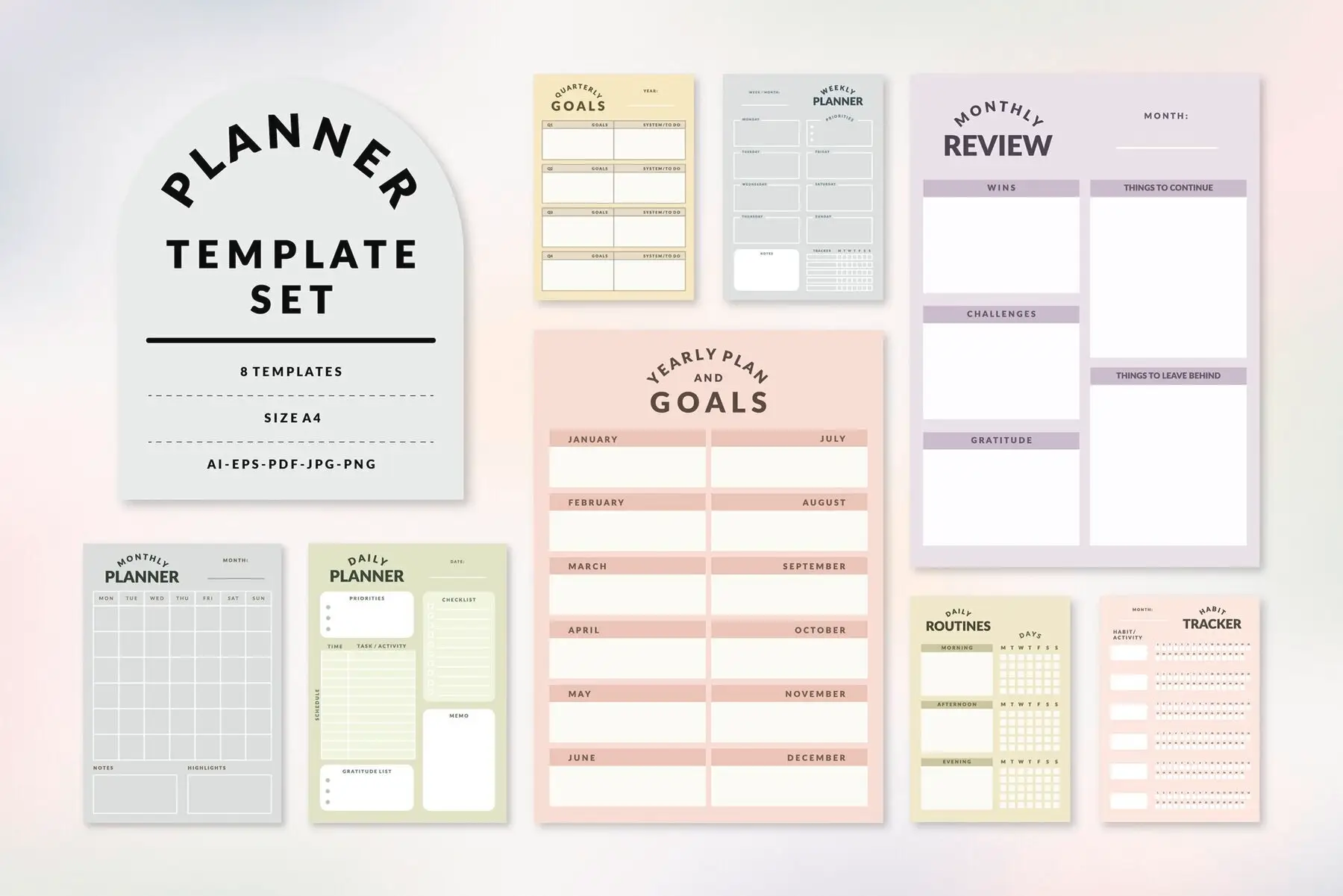 Colorful Planner Templates