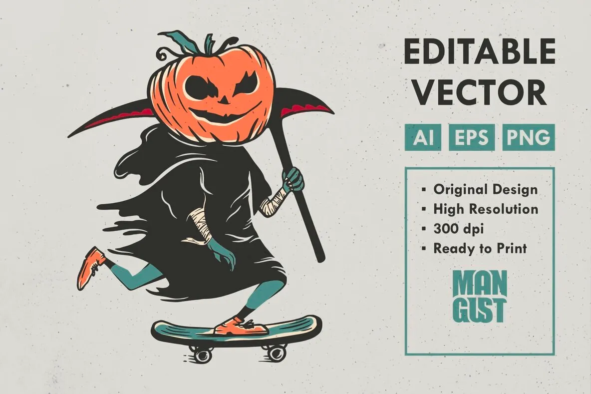 Halloween Grim Reaper Skateboarding