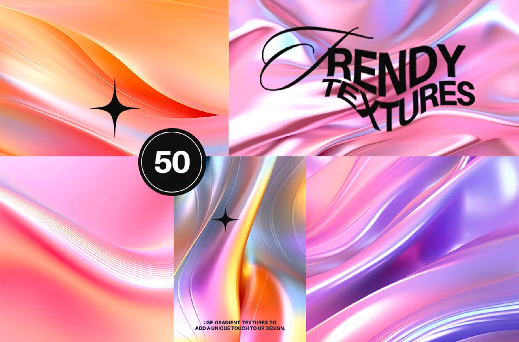 50 Iridescent Wavy Gradient Textures Graphics - YouWorkForThem