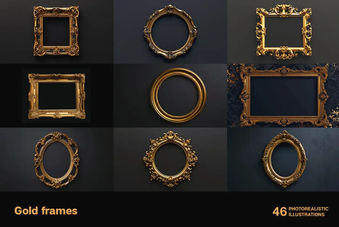 Gold frames Graphics - YouWorkForThem