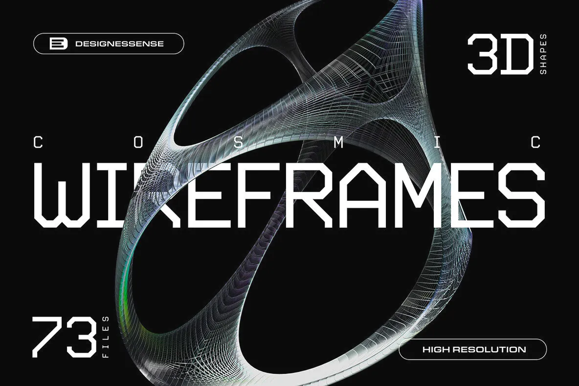 3D Chrome Wireframes