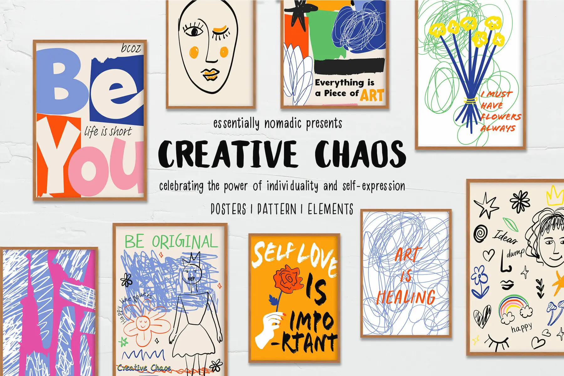 Creative Chaos-Abstract Scribble Art Posters & Pattern