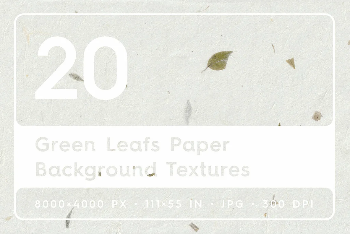 20 Green Leafs Paper Textures