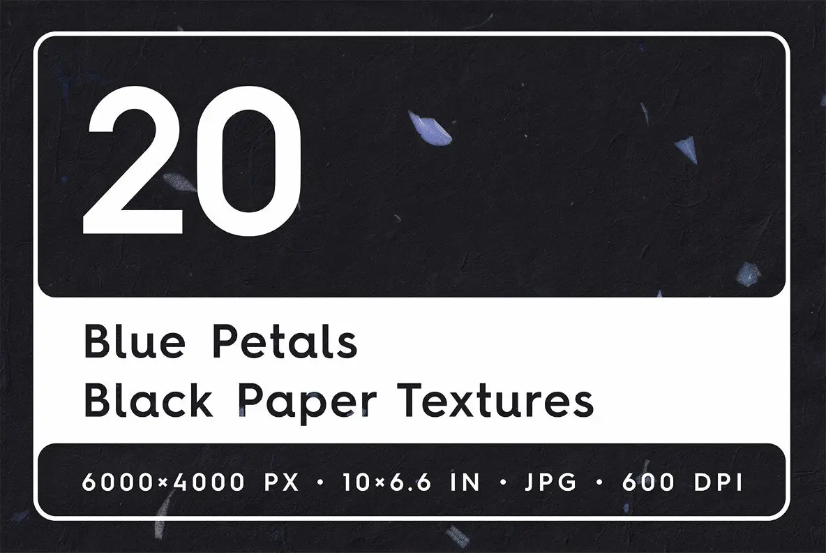 20 Blue Petals Black Paper Textures