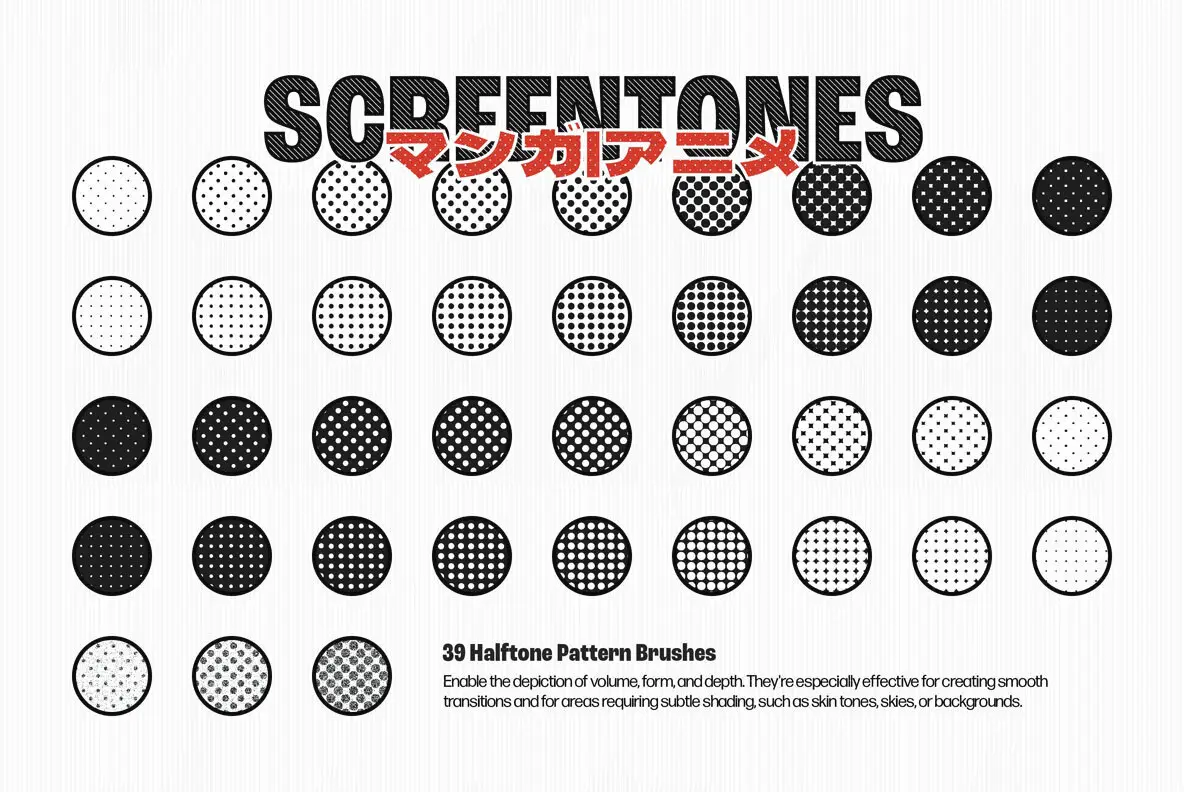 Manga Screentone Brushes for Clip Studio Paint - YouWorkForThem