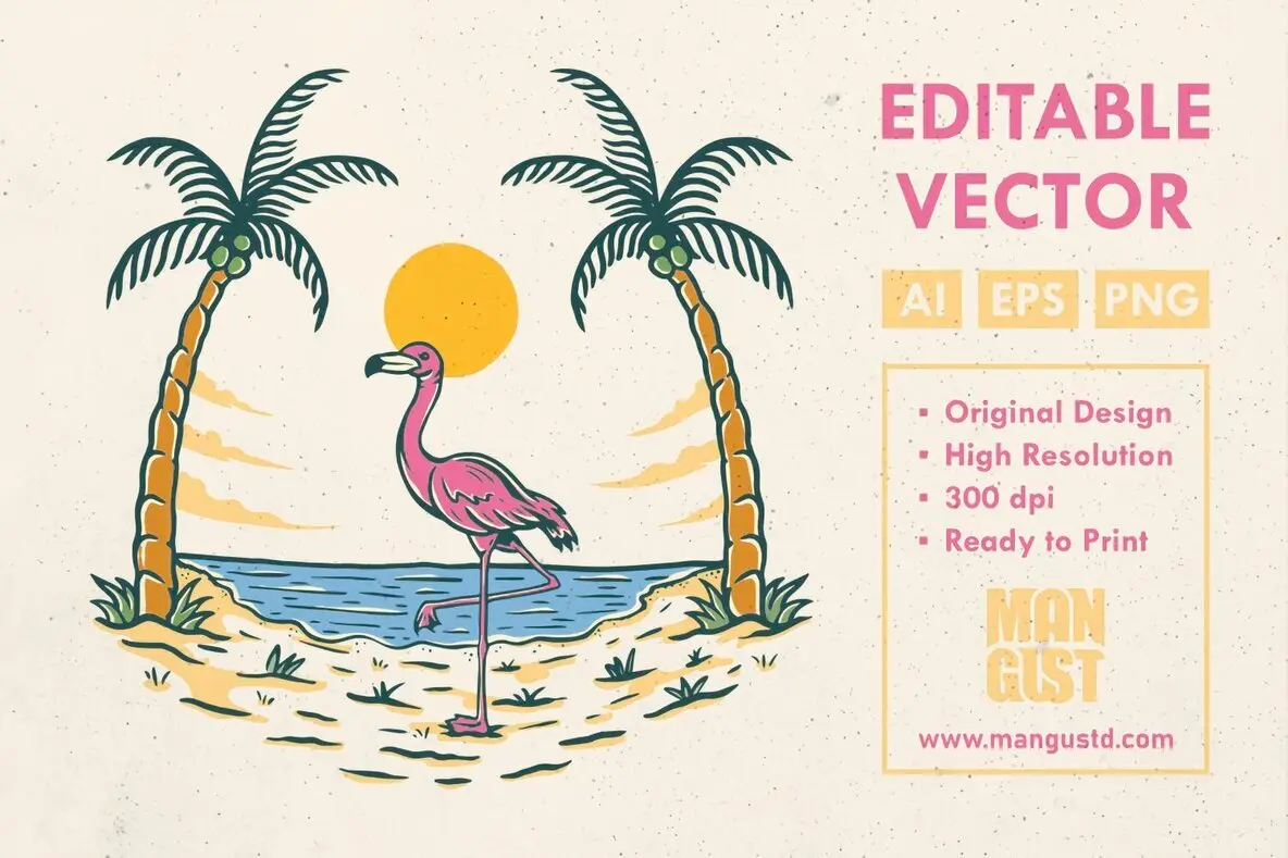 Summer Vibes Flamingo