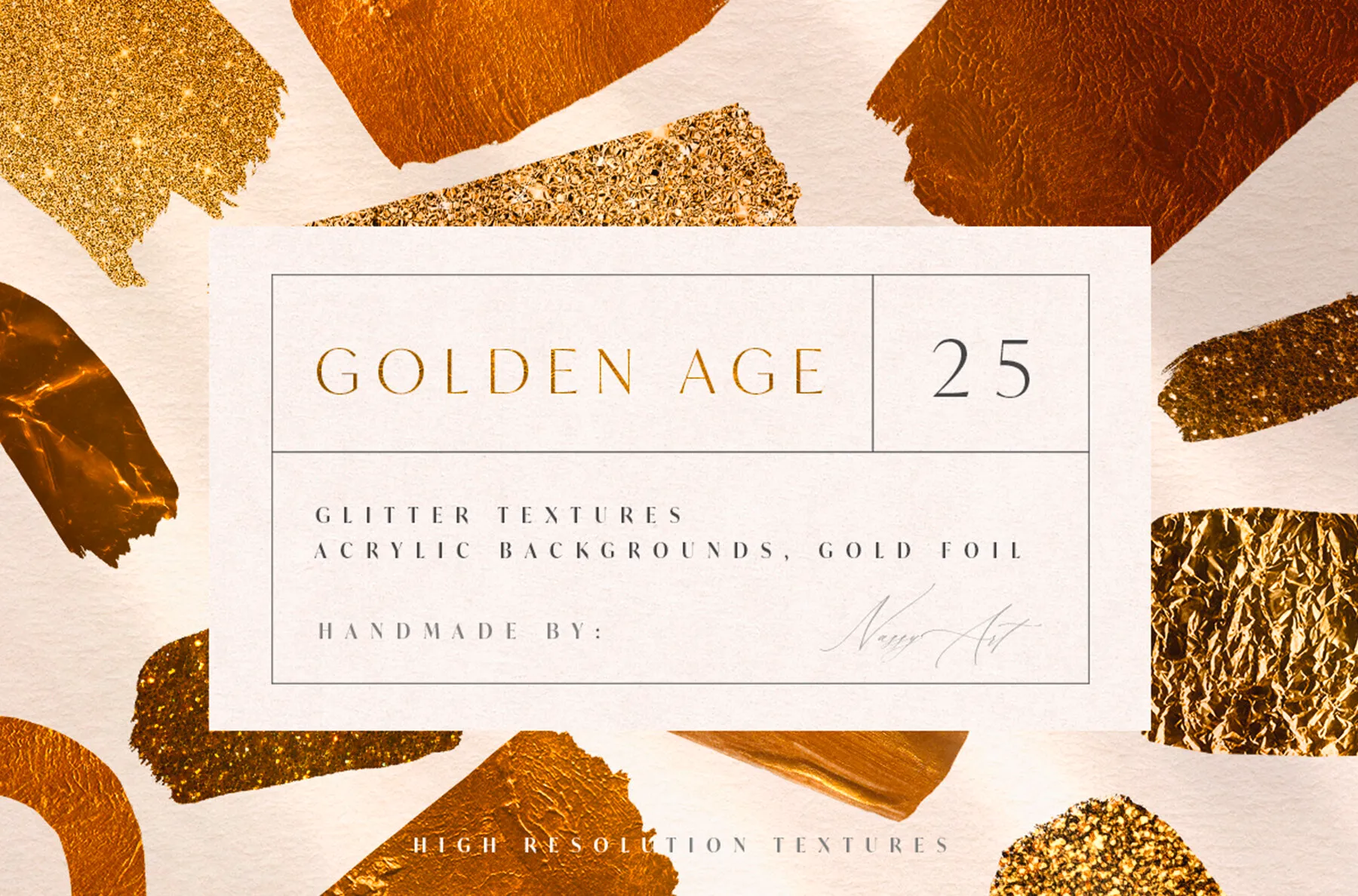 25 Gold Foil Glitter Luxury Textures Vol.1