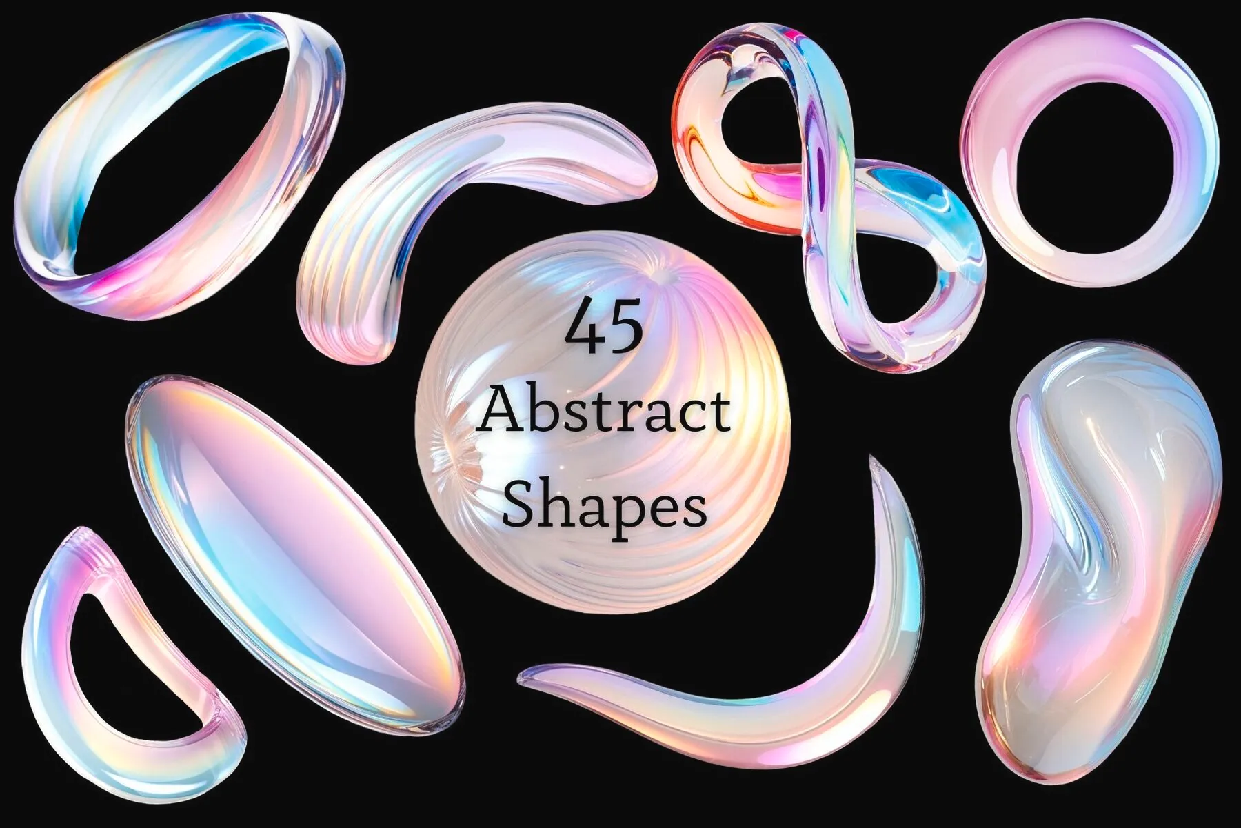 Abstract 3D Glass Shapes