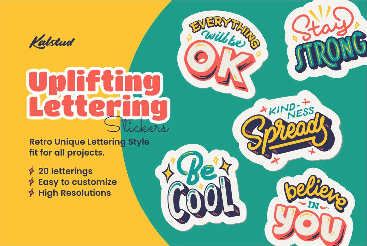 Uplifting Lettering Stickers